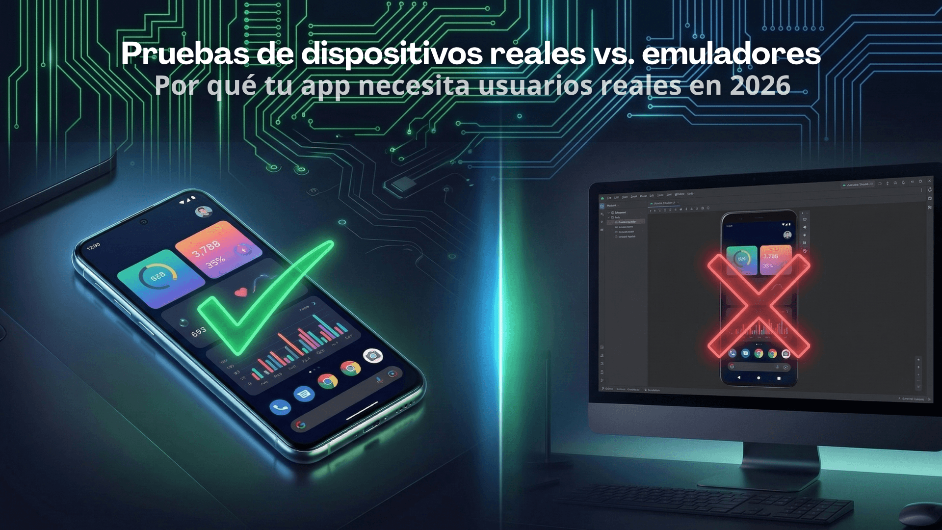 Pruebas en Dispositivos Reales vs Emuladores: Por Qué Tu App Necesita Usuarios Reales en 2026